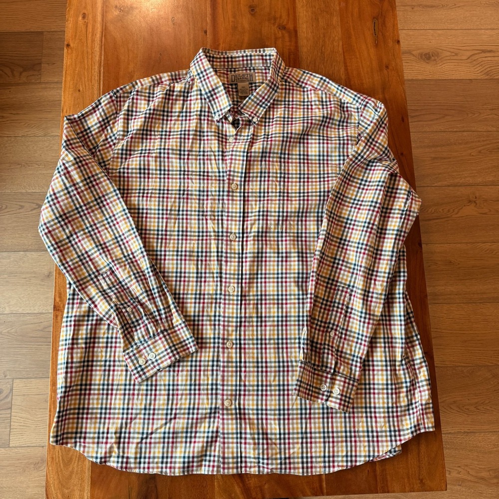 Duluth Trading Company Men's Red/yellow/green Plaid Long Sleeve Shirt Size 3XL